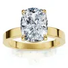 Pompeii3 Certified 2ct Cushion Diamond Cigar Band Engagement Ring 14k Gold Lab Grown In Gold
