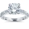 Pompeii3 Certified 2ct Diamond Engagement Ring Solitaire Accent 14k White Gold Lab Grown In Multi