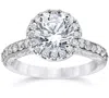 Pompeii3 Certified 2ct Diamond Halo Engagement Ring Antique 14k White Gold Lab Grown In Multi