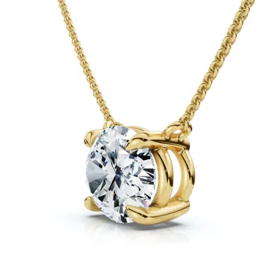 Pompeii3 Certified 2ct Diamond Oval Solitaire Pendant 14k Gold 18" Womens Chain Lab Grown