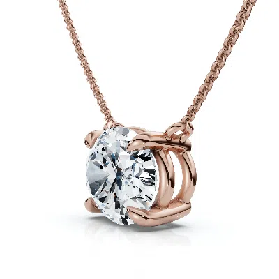 Pompeii3 Certified 2ct Diamond Oval Solitaire Pendant 14k Gold 18" Womens Chain Lab Grown
