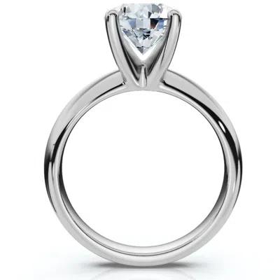 Pompeii3 Certified 2ct Lab Grown Diamond Thin Solitaire Engagement Ring 14k White Gold In Metallic