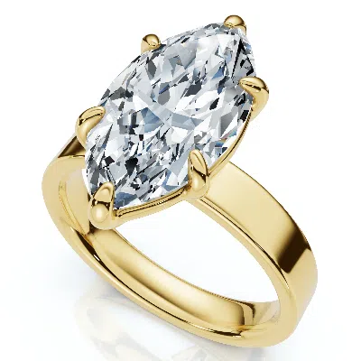 Pompeii3 Certified 2ct Marquise Cut Flat Cigar Band Engagement Ring 14k Gold Lab Grown In Metallic