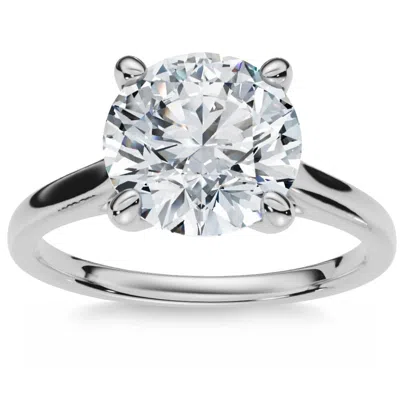 Pompeii3 Certified 2ct Solitaire Diamond Cathedral Engagement Ring White Gold Lab Grown In Metallic