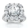 Pompeii3 Certified 3 1/2ct Cushion Halo Diamond Engagement Ring 14k Gold Or Pt Lab Grown In Metallic
