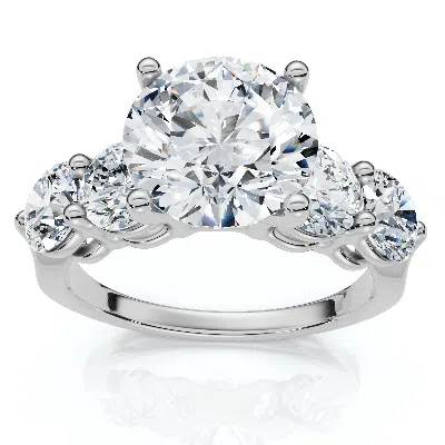 Pompeii3 Certified 3 1/2ct Diamond Engagement Ring 14k Gold Or Platinum Lab Grown In Metallic