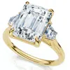 Pompeii3 Certified 3 1/2ct Emerald Cut & Baguette Engagement Ring 14k Gold/pt Lab Grown In Gold