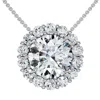 Pompeii3 Certified 3 1/2ct Halo Diamond Pendant Lab Grown 14k Gold Women's Necklace In White