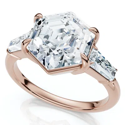 Pompeii3 Certified 3 1/2ct Hexagon Diamond Engagement Ring 14k Gold Or Platinum Lab Grown In Multi