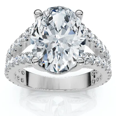 Pompeii3 Certified 3 1/2ct Maribel Oval Diamond Engagement Ring 14k Gold Or Pt Lab Grown In Silver