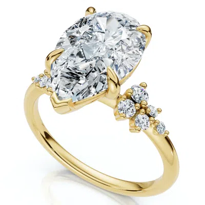 Pompeii3 Certified 3 1/3ct Pear Diamond Engagement Ring 14k Gold Or Platinum Lab Grown In Silver