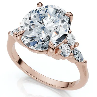 Pompeii3 Certified 3 1/3ct Versailles Oval Engagement Ring 14k Gold Or Platinum Lab Grown In Silver