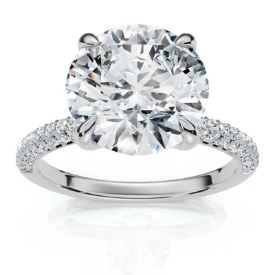 Pompeii3 Certified 3 1/4ct Pave Diamond Engagement Ring 14k Gold Lab Grown Ef/vs In Multi