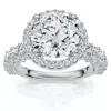 Pompeii3 Certified 3 1/5ct Pave Diamond Engagement Ring 14k Gold Lab Grown In Multi
