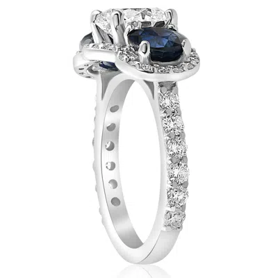 Pompeii3 Certified 3 3/4ct Three Stone Diamond Engagement Ring 14k Gold Lab Grown In Metallic
