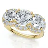 Pompeii3 Certified 3 3/4ct Three Stone Diamond Engagement Ring 14k Gold Lab Grown In Multi