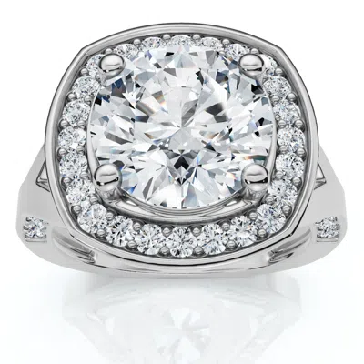 Pompeii3 Certified 3 5/8ct Cushion Halo Diamond Engagement Ring 14k Gold Lab Grown F/vs In Multi