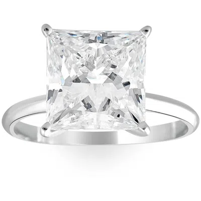 Pompeii3 Certified 3.05ct Natural Princess Cut Diamond Engagement Solitaire Ring Platinum Size: 7