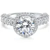 Pompeii3 Certified 3.18ct Pave Round Diamond Engagement 14k White Gold Lab Grown In Silver