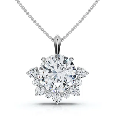 Pompeii3 Certified 3.25ct Diamond Pendant 14k Gold 18" Women's Necklace Lab Grown Fg/vs In White