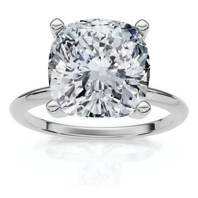 Pompeii3 Certified 3ct Cushion Diamond Solitaire Engagement Ring 14k Gold Or Pt Lab Grown Size: 7