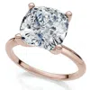 Pompeii3 Certified 3ct Cushion Diamond Solitaire Engagement Ring 14k Gold Or Pt Lab Grown Size: 9 In White