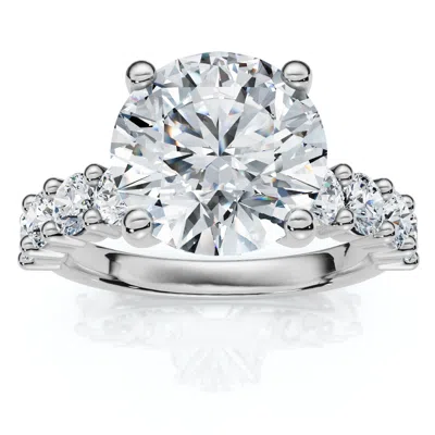 Pompeii3 Certified 3ct Danica Diamond Engagement Ring 14k Gold Or Pt Lab Grown In Metallic