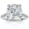 Pompeii3 Certified 3ct Diamond & Baguette Accent Diamond Ring 14k Gold Or Pt Lab Grown In Silver
