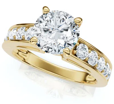Pompeii3 Certified 3ct Diamond Engagement Ring Cathedral 14k Gold Lab Grown In Silver