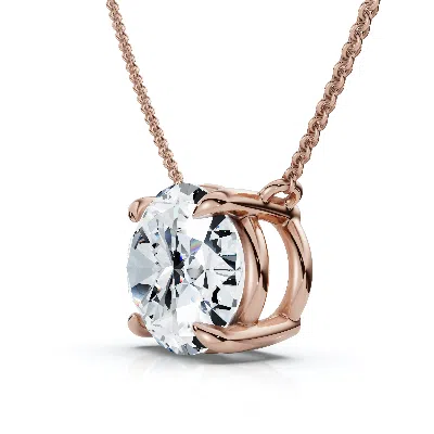 Pompeii3 Certified 3ct Diamond Oval Solitaire Pendant 14k Gold 18" Women's Chain Lab Grown