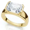 Pompeii3 Certified 3ct East West Emerald Diamond Engagement Ring 14k Gold Or Pt Lab Grown In Multi