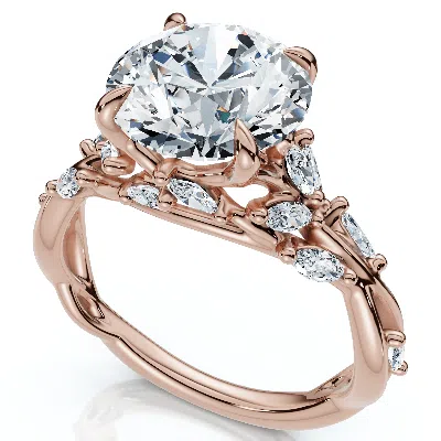 Pompeii3 Certified 3ct Garden Diamond Engagement Ring 14k Gold Or Platinum Lab Grown In Metallic