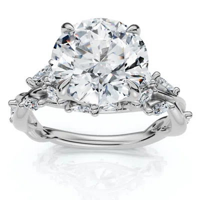 Pompeii3 Certified 3ct Garden Diamond Engagement Ring 14k Gold Or Platinum Lab Grown In Metallic