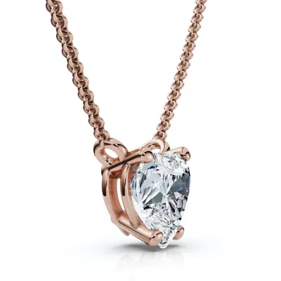 Pompeii3 Certified 3ct Heart Solitaire Diamond Pendant Necklace 14k Gold Lab Grown In Multi