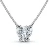 Pompeii3 Certified 3ct Heart Solitaire Diamond Pendant Necklace 14k Gold Lab Grown In White