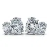 Pompeii3 Certified 3ct Oval Cut Two Stone Diamond Earrings 14k Gold Lab Grown In Metallic