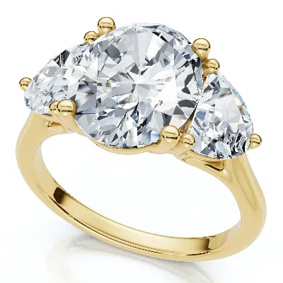 Pompeii3 Certified 3ct Oval Trilogy Diamond Engagement Ring 14k Gold Or Pt Lab Grown