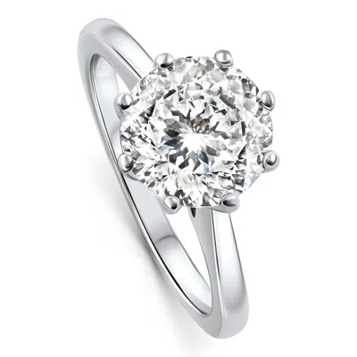 Pompeii3 Certified 3ct Portuguese Cut Diamond Engagement Ring 14k White Gold Lab Grown