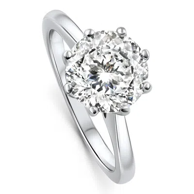 Pompeii3 Certified 3ct Portuguese Cut Diamond Engagement Ring 14k White Gold Lab Grown