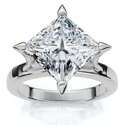 Pompeii3 Certified 3ct Princess Cut Diamond Solitaire Engagement Ring 14k Or Pt Lab Grown In Multi