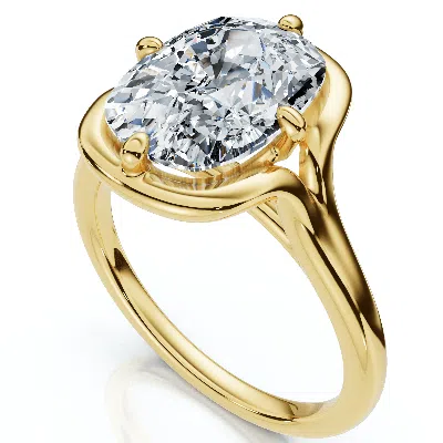 Pompeii3 Certified 3ct Sylva Elongated Cushion Diamond Engagement Ring 14k Gold Lab Grown In Orange
