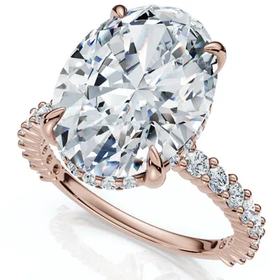 Pompeii3 Certified 4 1/2ct Hidden Halo Diamond Engagement Ring 14k Gold Lab Grown