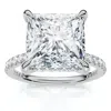Pompeii3 Certified 4 1/3ct Princess Cut Side Halo Engagement Ring 14k Gold/pt Lab Grown In Multi