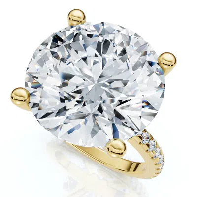 Pompeii3 Certified 4 1/3ct Round Diamond Engagement Ring With Accents 14k Gold Lab Grown In Silver
