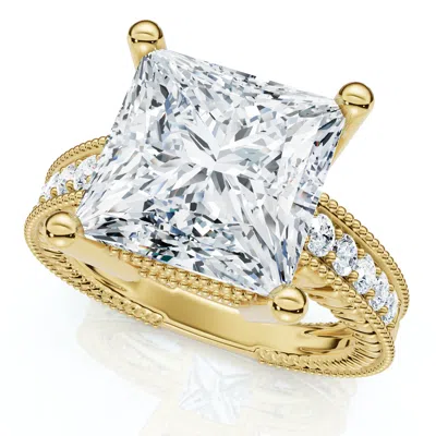 Pompeii3 Certified 4 1/5ct Princess Cut Diamond Engagement Ring 14k Gold Or Pt Lab Grown In Multi