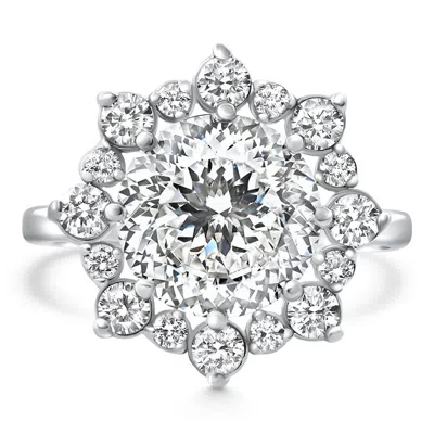 Pompeii3 Certified 4 3/4ct Portuguese Diamond Engagement Ring 14k White Gold Lab Grown In Metallic