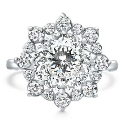 Pompeii3 Certified 4 3/4ct Portuguese Diamond Engagement Ring 14k White Gold Lab Grown