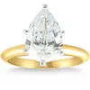 Pompeii3 Certified 4 Ct Pear Solitaire Diamond Engagement Ring 14k Gold Lab Grown In Silver