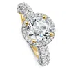 Pompeii3 Certified 4.00ct Diamond Engagement Ring 14k Gold Lab Grown (2 1/2ct Center) Size: 7 In Multi