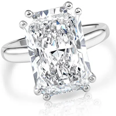 Pompeii3 Certified 4.00ct Radiant Cut Diamond Engagement Ring White Gold Lab Grown Size: 7 In Orange